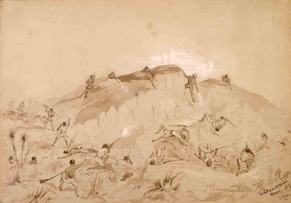 The fight at the 2nd Parapet, Waiari, 1863.