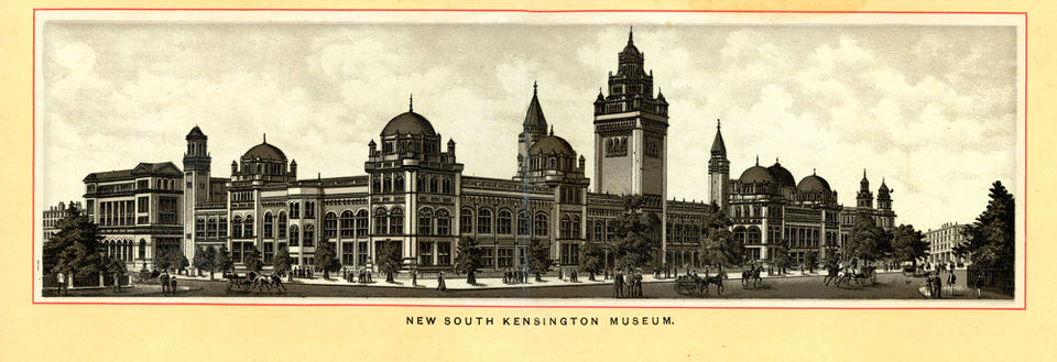 South Kensington Museum, outside of which Maatatua was displayed, London, 1881. Image by Duncan, 1890 iStock
