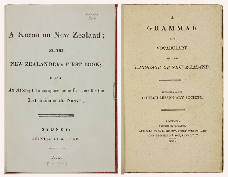 Inside front pages of two early books